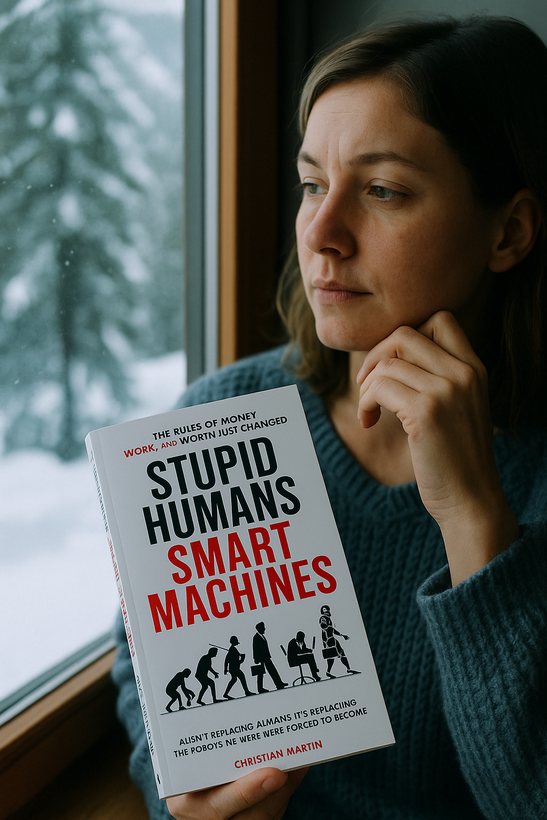Reader with the book in a cabin
