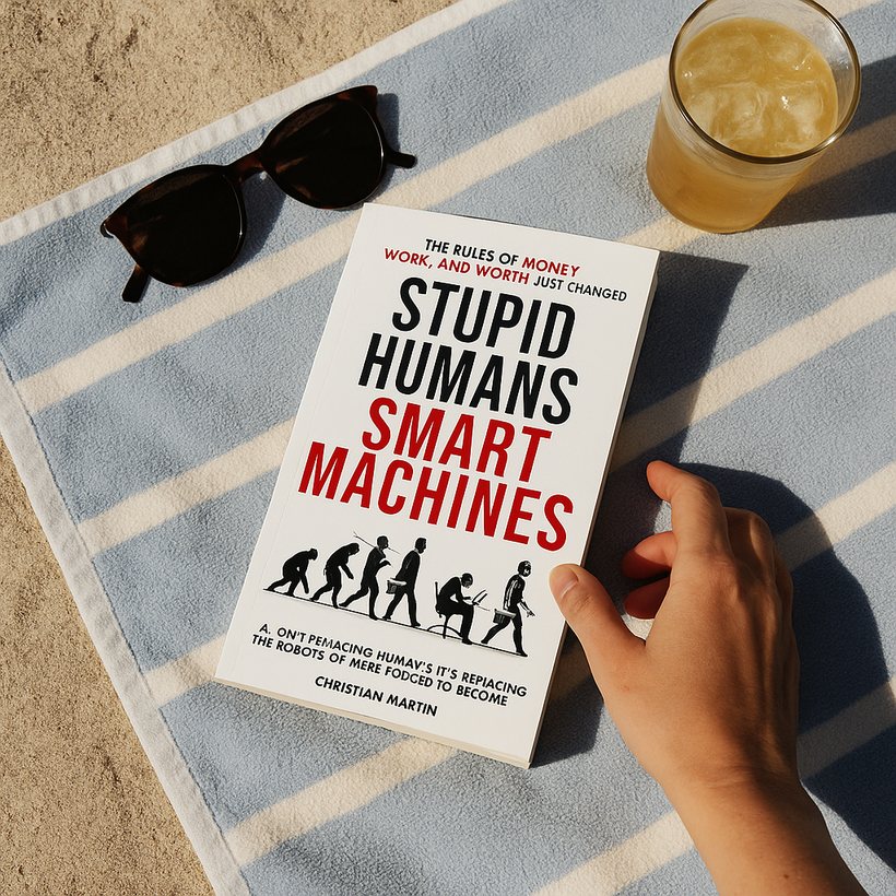 The book on a beach towel