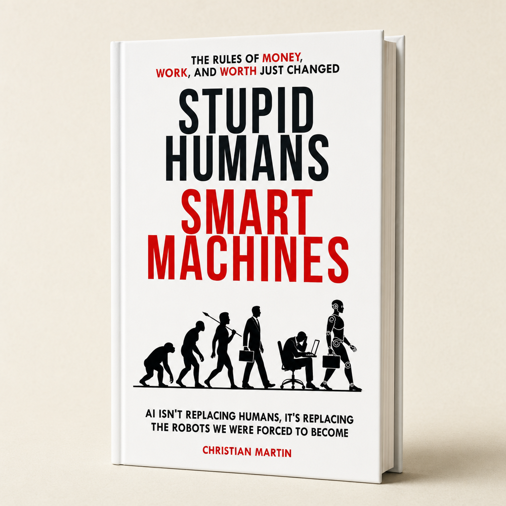Stupid Humans, Smart Machines — 3D book mockup